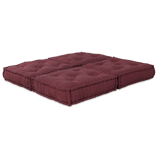 Pouf Modulari vidaXL 2 pz in Tessuto Borgogna