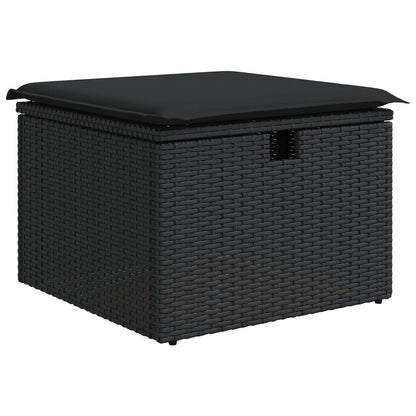 Set Divano Giardino da 6 Pezzi con Cuscini in Polyrattan Nero