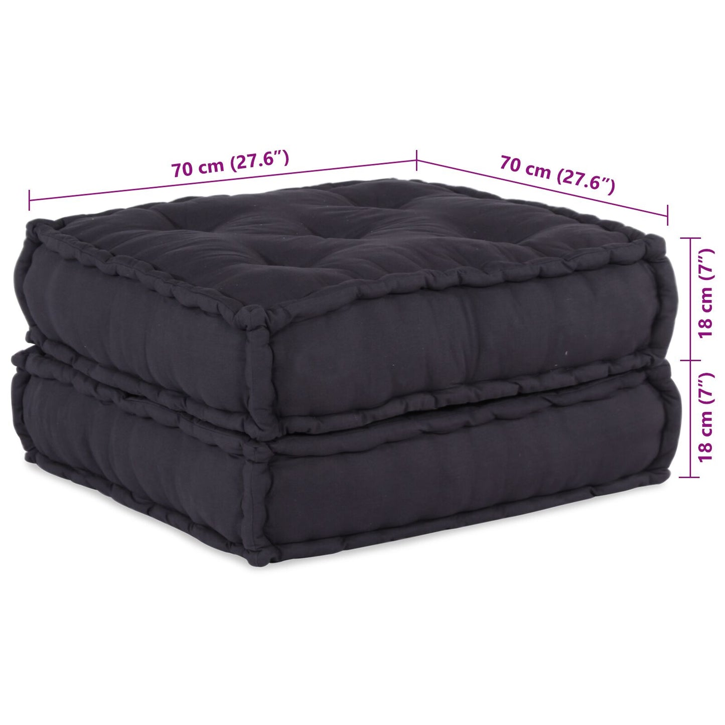 Pouf modulari vidaXL: set di 2 pezzi in tessuto antracite