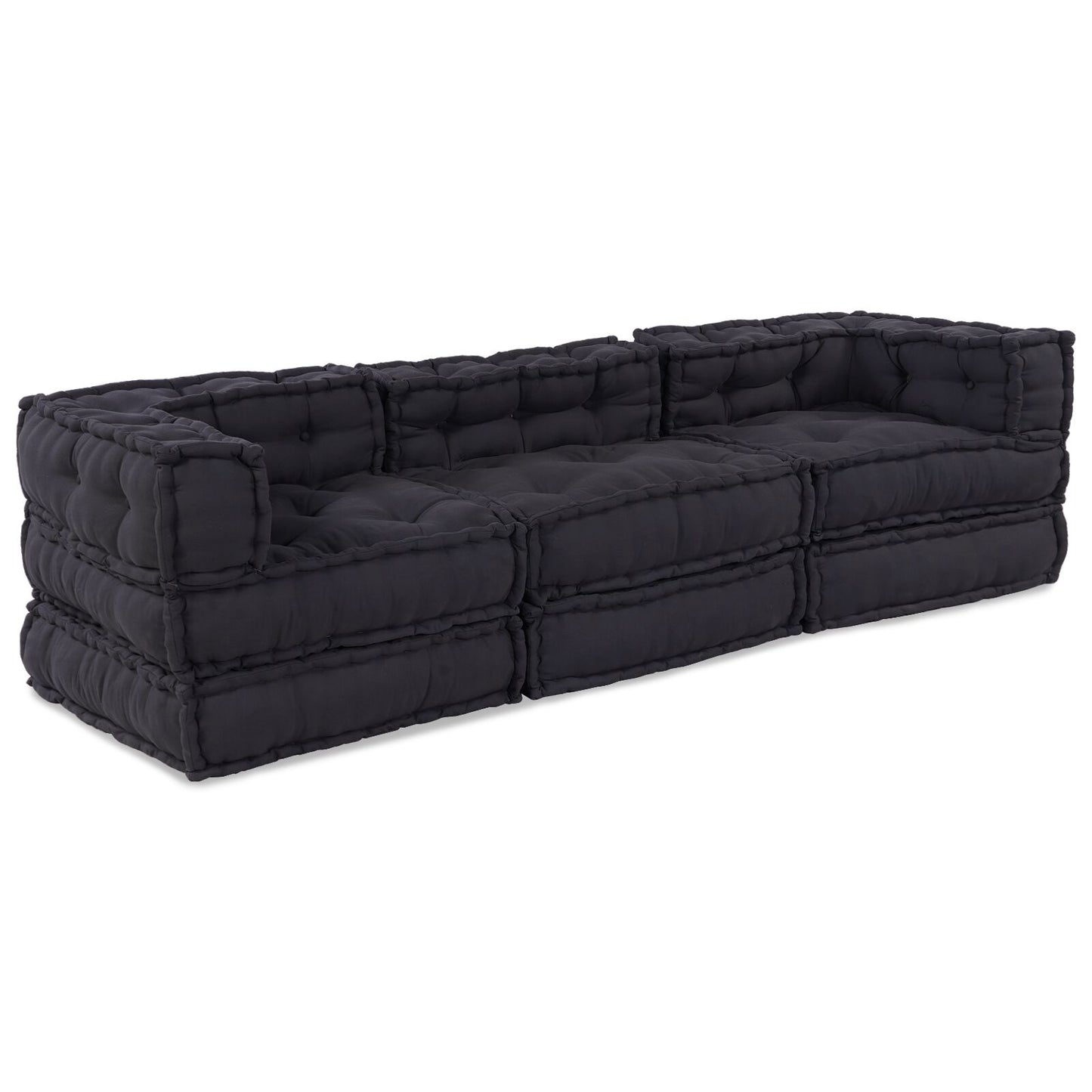 Pouf Modulari vidaXL 3 pz in Tessuto Antracite