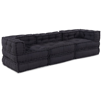 Pouf Modulari vidaXL 3 pz in Tessuto Antracite
