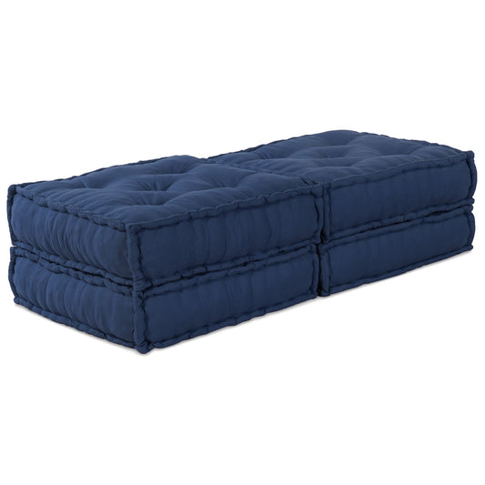Pouf modulari vidaXL 2 pezzi in tessuto indaco
