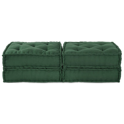 Pouf Modulari vidaXL 2 pz Verde in Tessuto