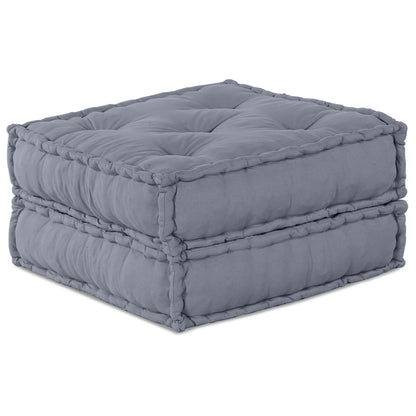 Pouffe Sofà Modulare a Due Posti Convertibile in Tessuto Grigio