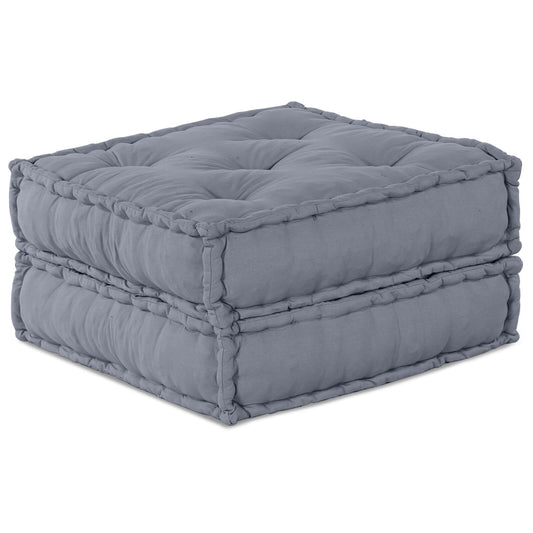 Pouffe Sofà Modulare a Due Posti Convertibile in Tessuto Grigio