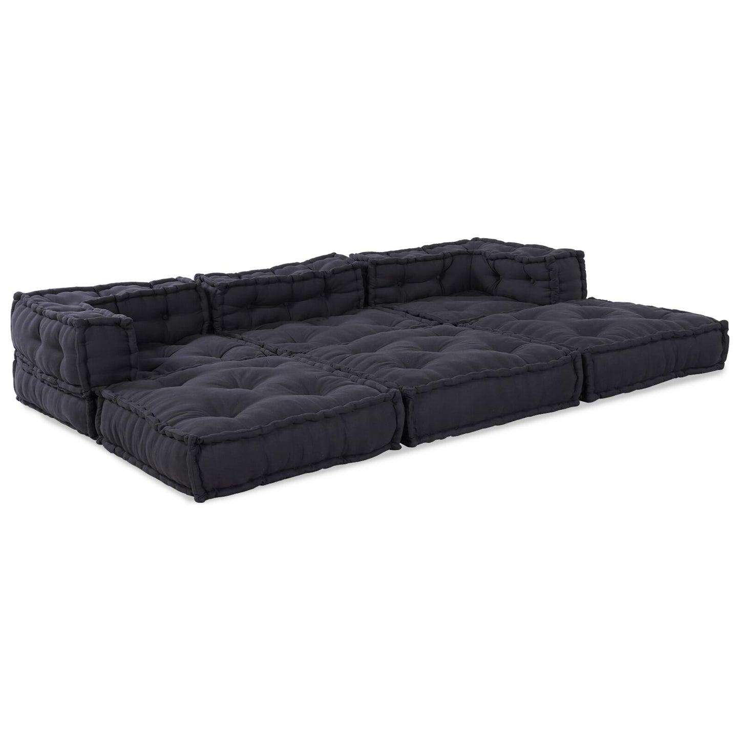 Pouf Modulari vidaXL 3 pz in Tessuto Antracite