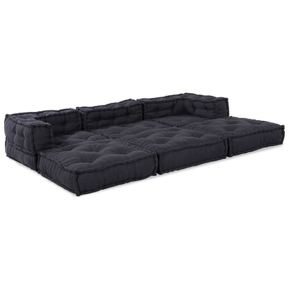 Pouf Modulari vidaXL 3 pz in Tessuto Antracite