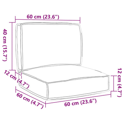 Set di cuscini per pallet  Set di 2 Rosso vino Poliestere Standard