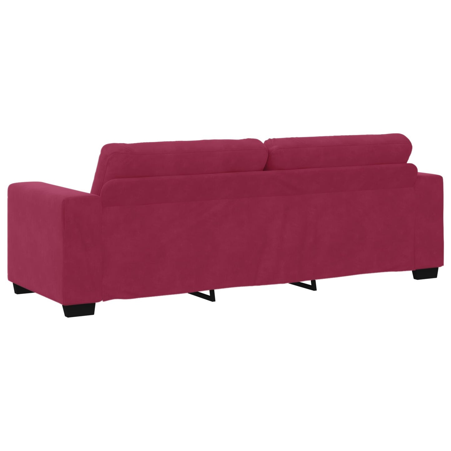 Set Divano 3 Pezzi con Cuscini Velluto Rosso Vino