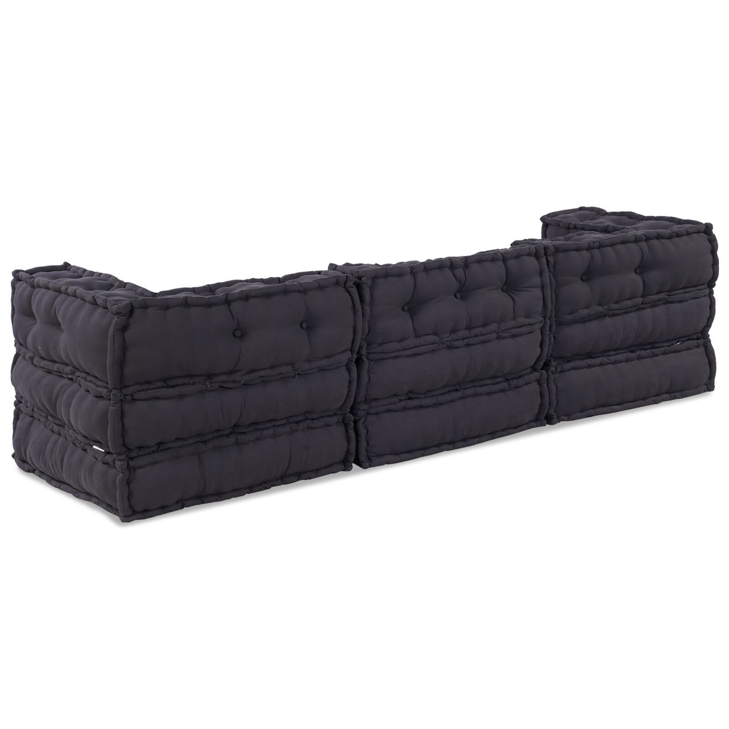 Pouf Modulari vidaXL 3 pz in Tessuto Antracite