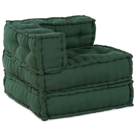 Pouf Modulari vidaXL 3 pz Verde in Tessuto