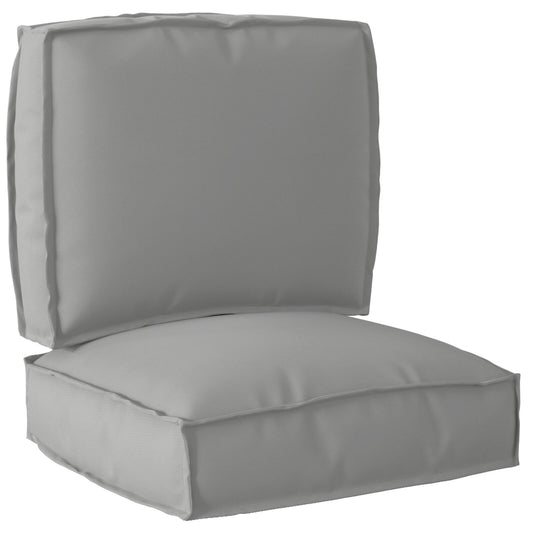 Set di Cuscini per Pallet  Set di 2 Grigio Tessuto in Poliestere