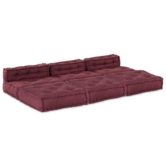 Pouf modulare vitaXL 4 pezzi in tessuto Borgogna