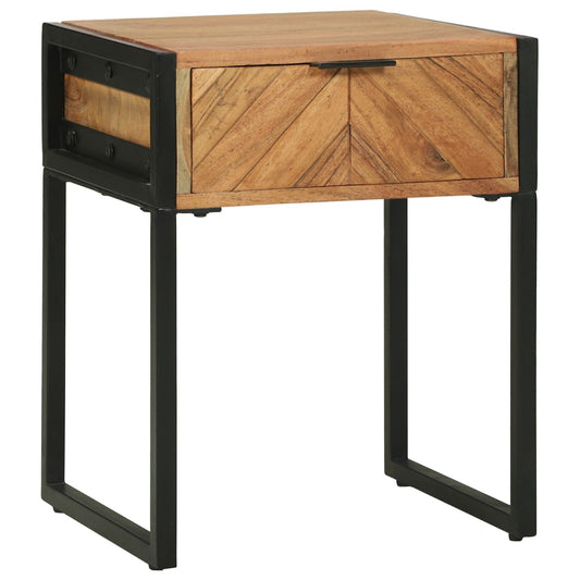 comodino vidaXL 40x35x50 cm in legno massello di acacia