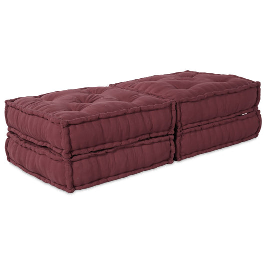 Pouf Modulari vidaXL 2 pz in Tessuto Borgogna